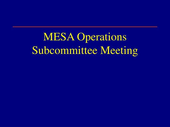 mesa operations subcommittee meeting