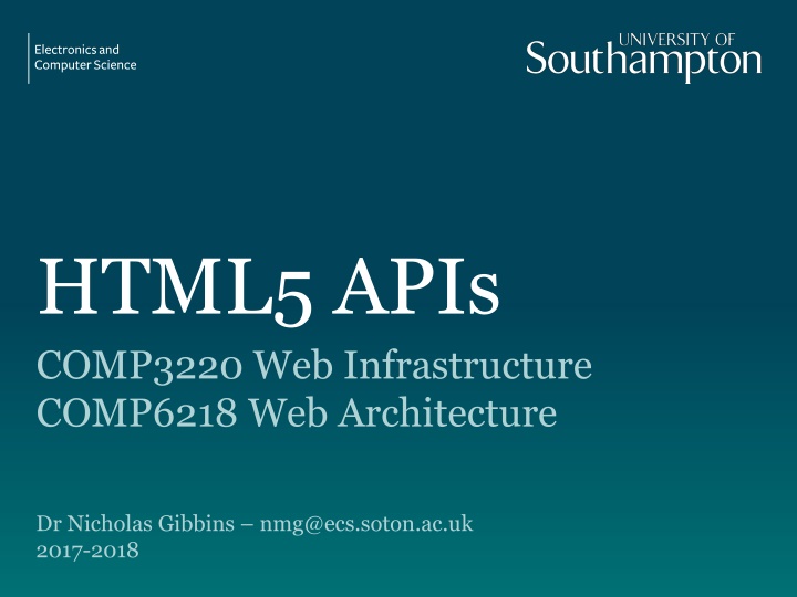 html5 apis comp3220 web infrastructure comp6218