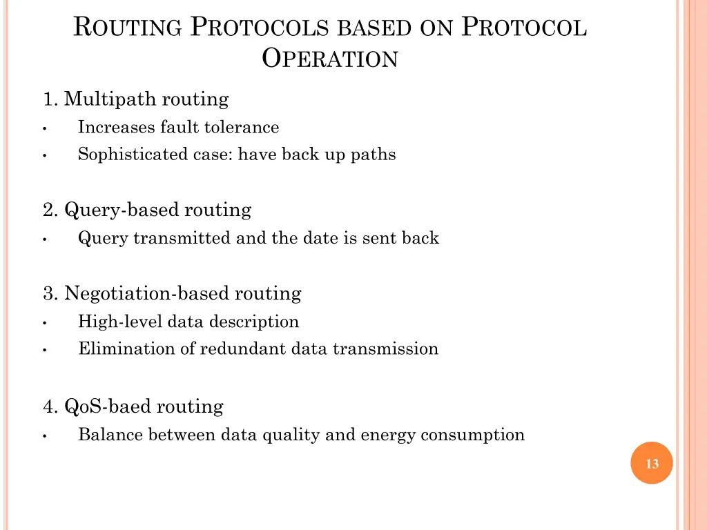 r outing p rotocols based on p rotocol o peration