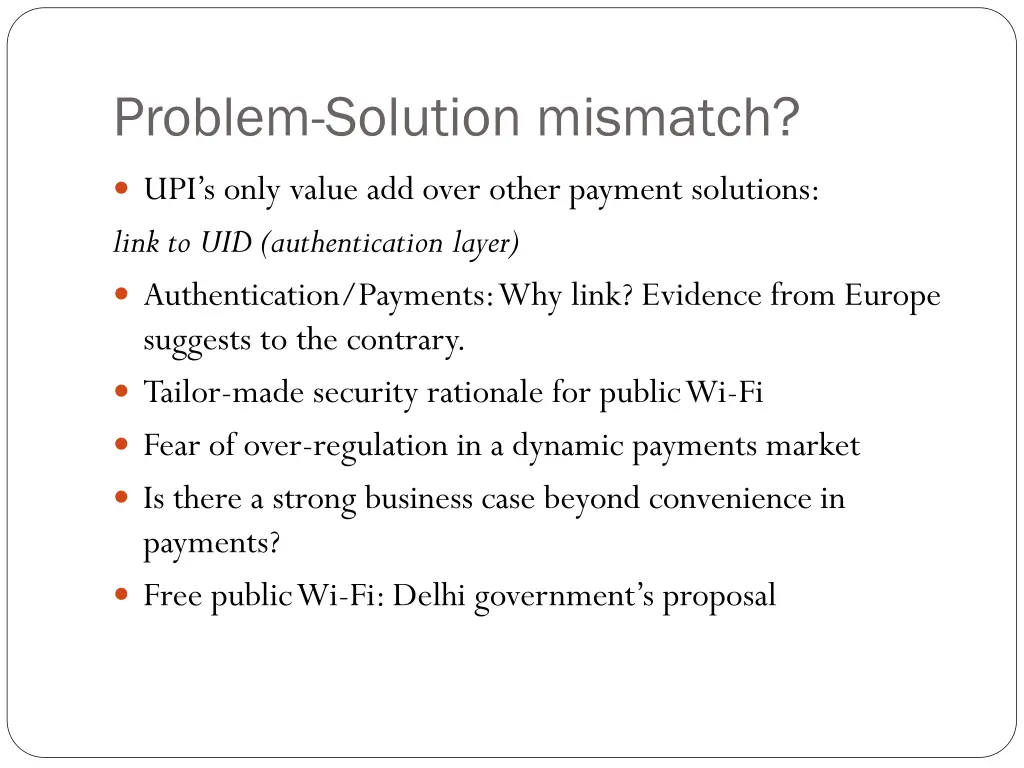 problem solution mismatch