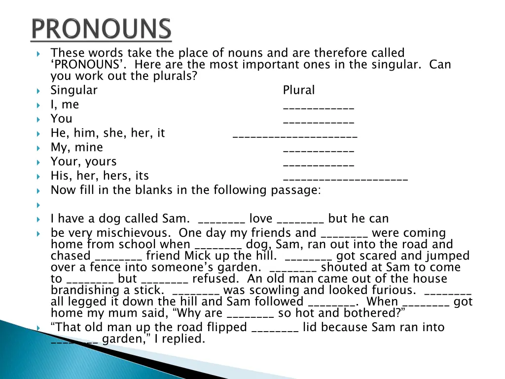 these words take the place of nouns