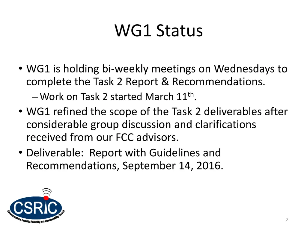 wg1 status