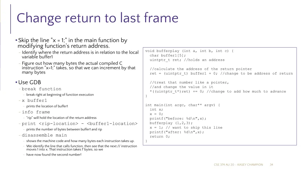 change return to last frame