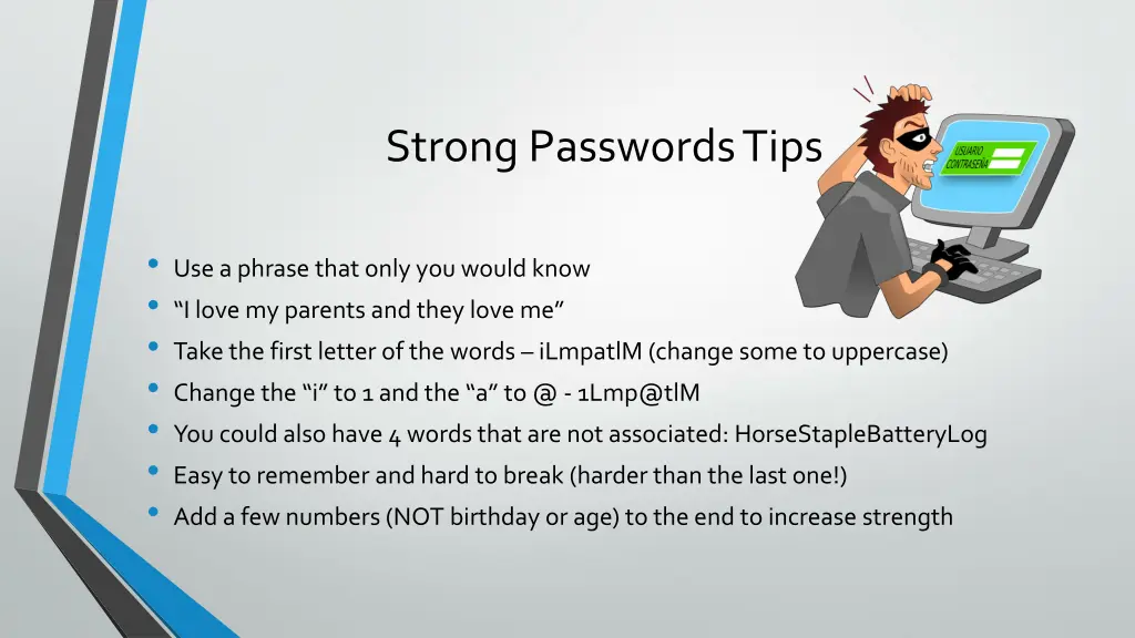 strong passwords tips