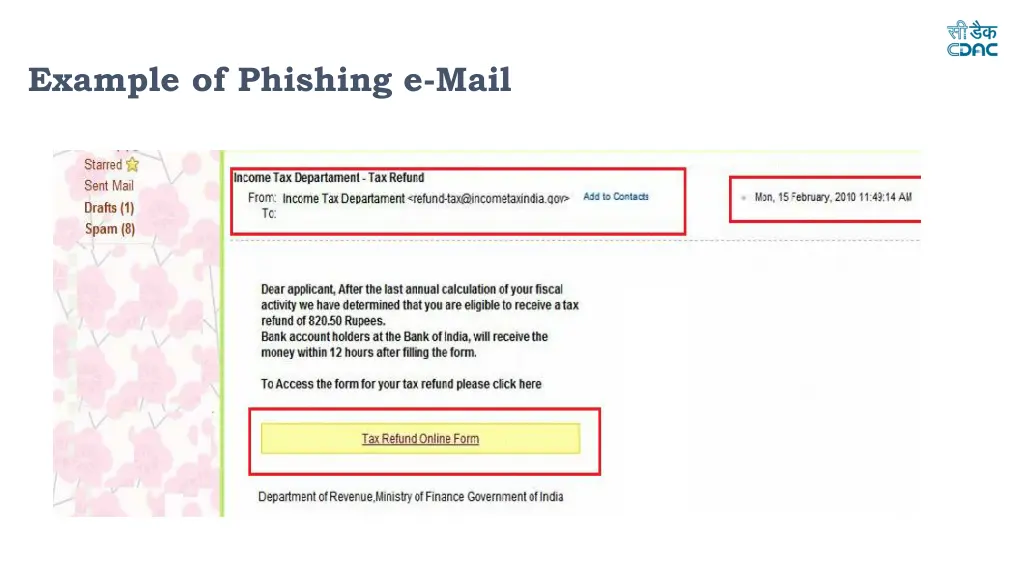 example of phishing e mail