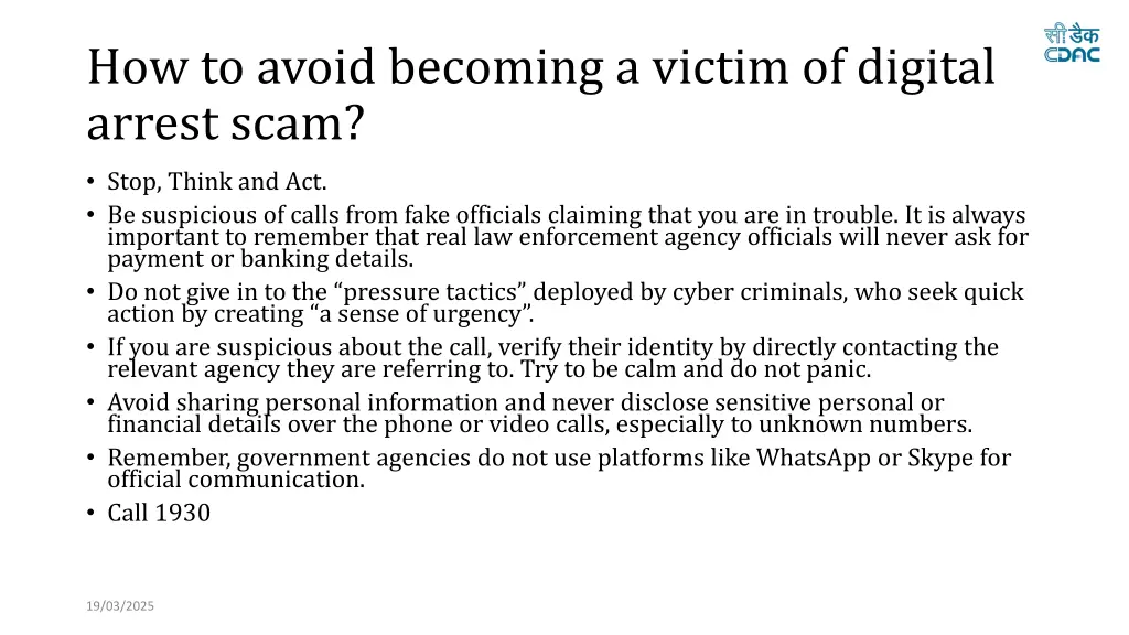 how to avoid becoming a victim of digital arrest