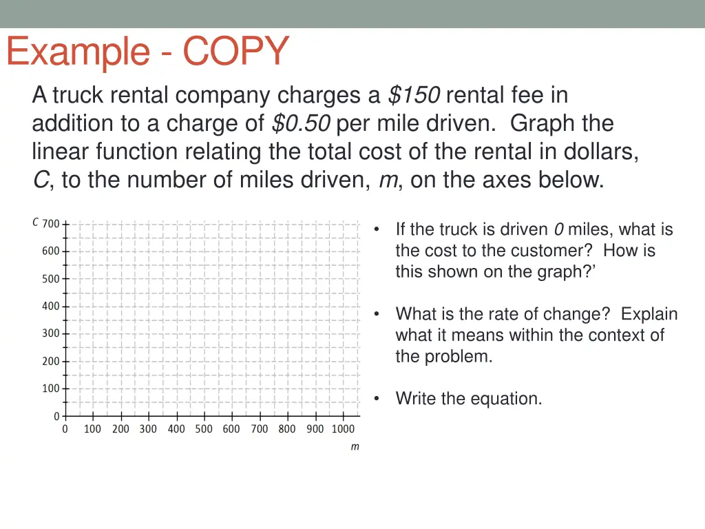 example copy a truck rental company charges