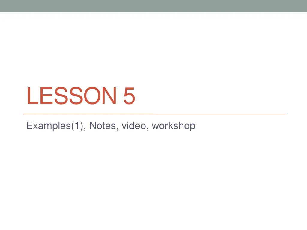 lesson 5