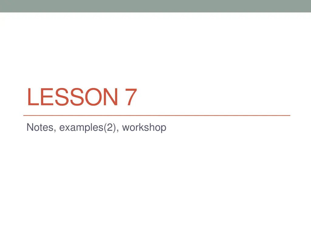 lesson 7