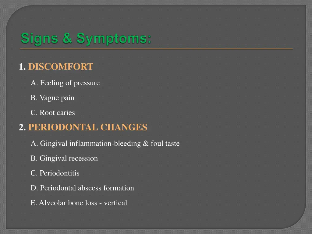1 discomfort