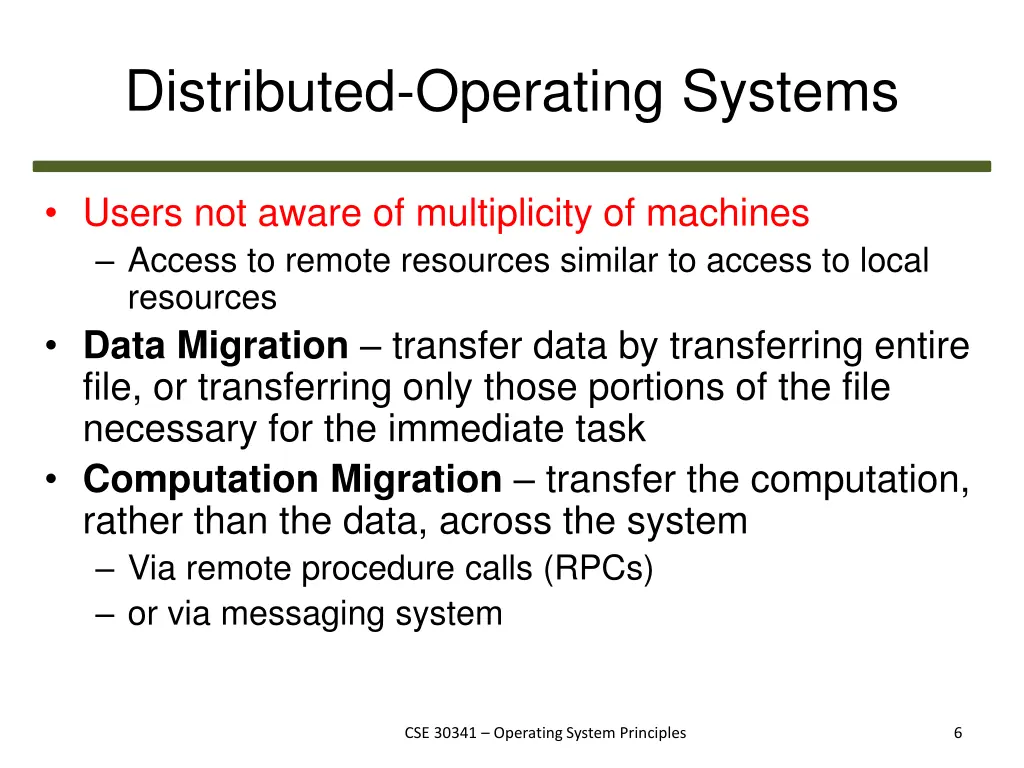 distributed operating systems