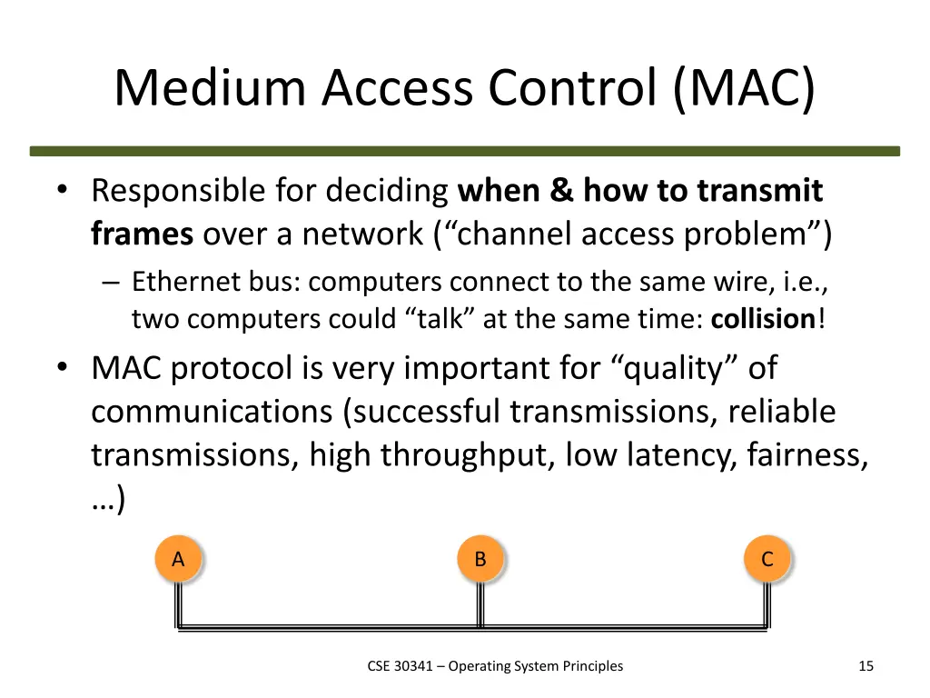 medium access control mac