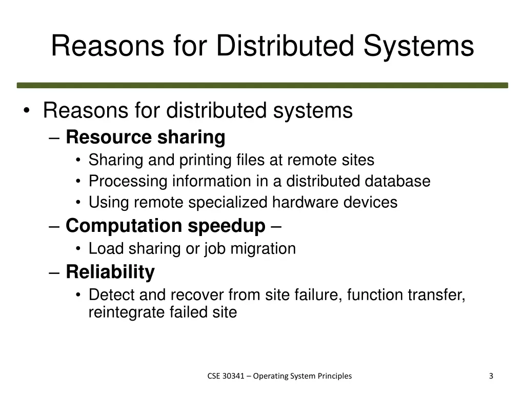 reasons for distributed systems
