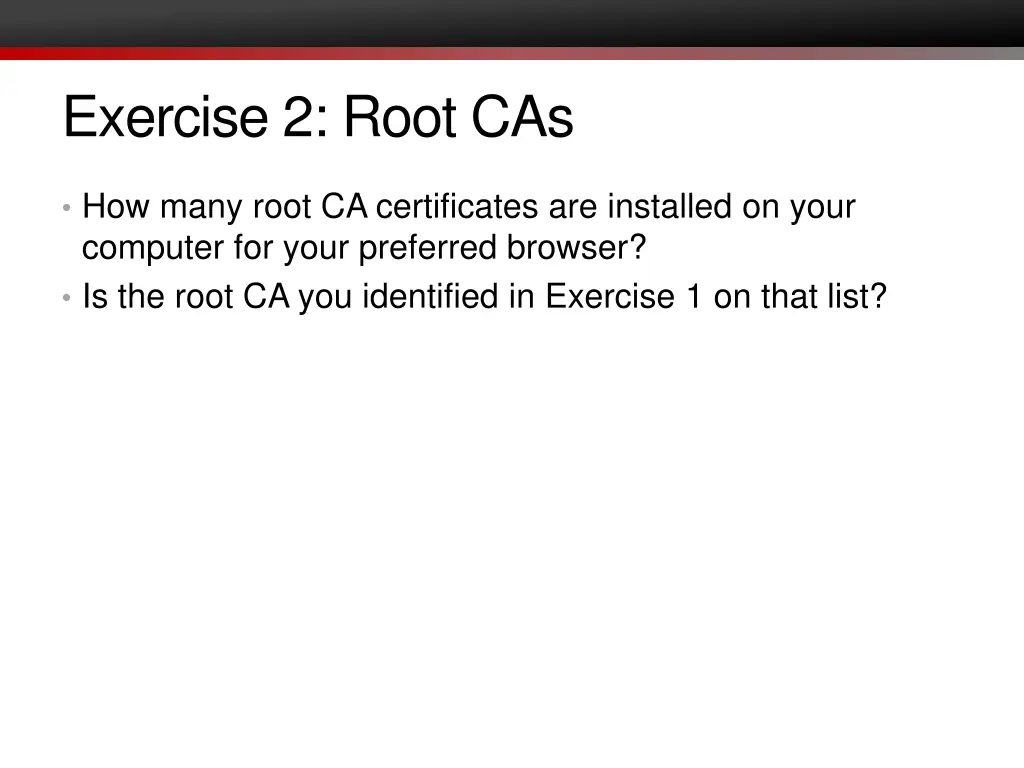 exercise 2 root cas