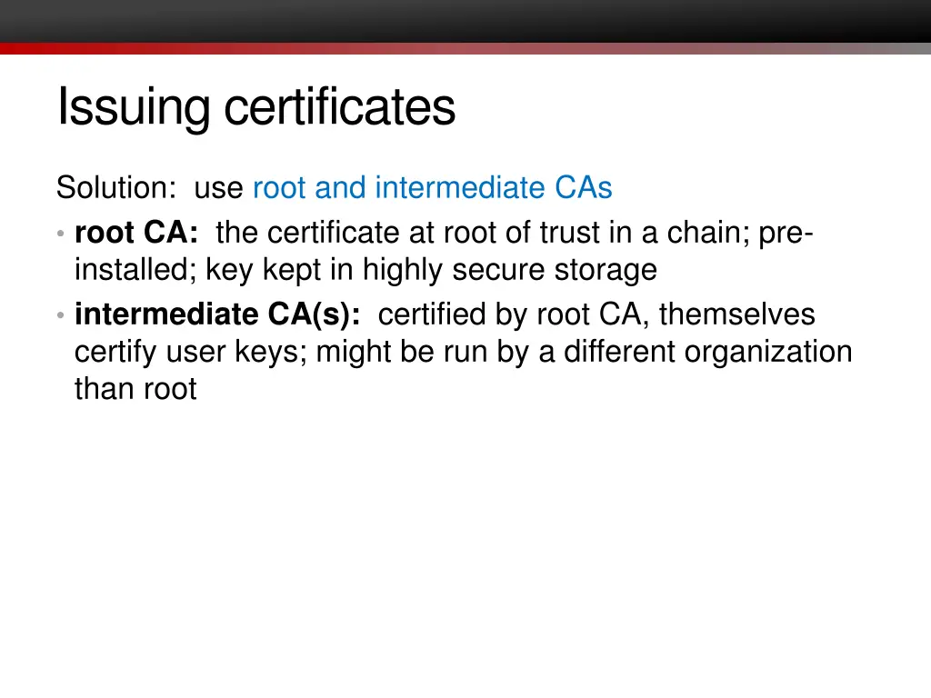issuing certificates 1