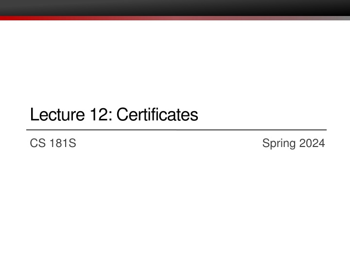 lecture 12 certificates
