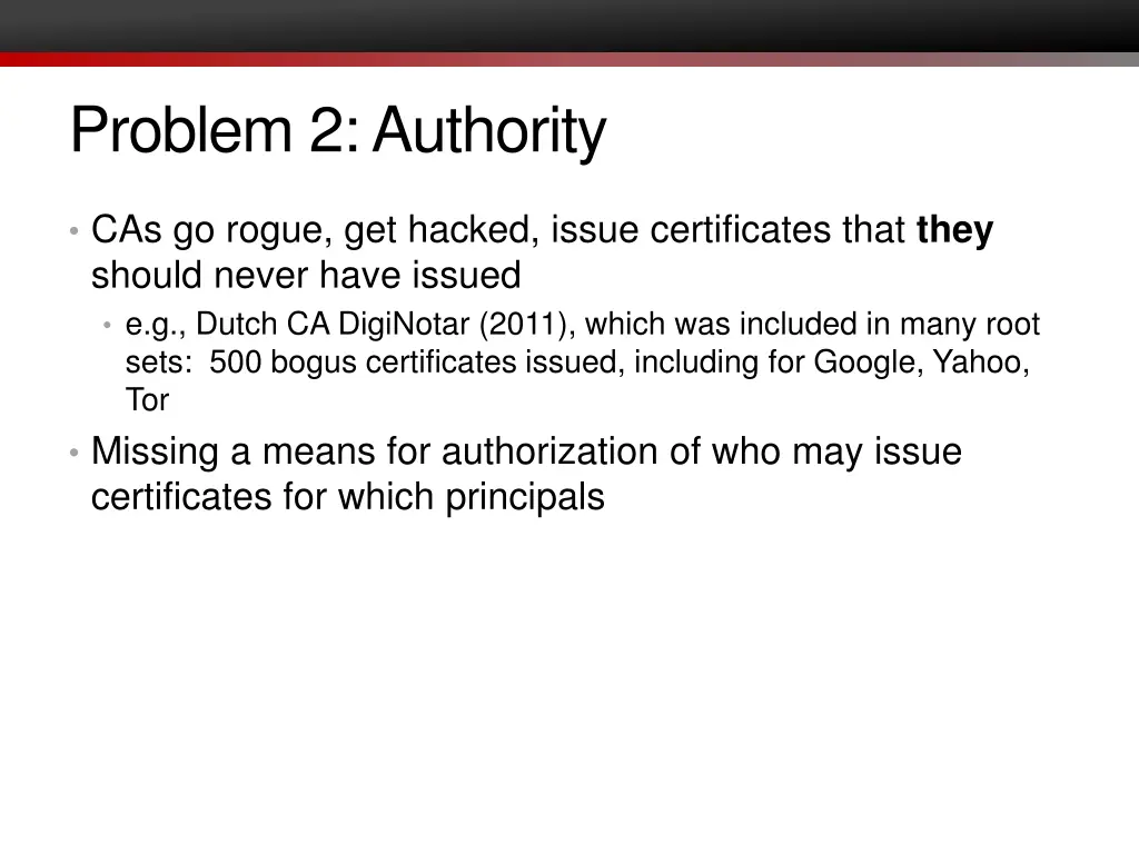problem 2 authority