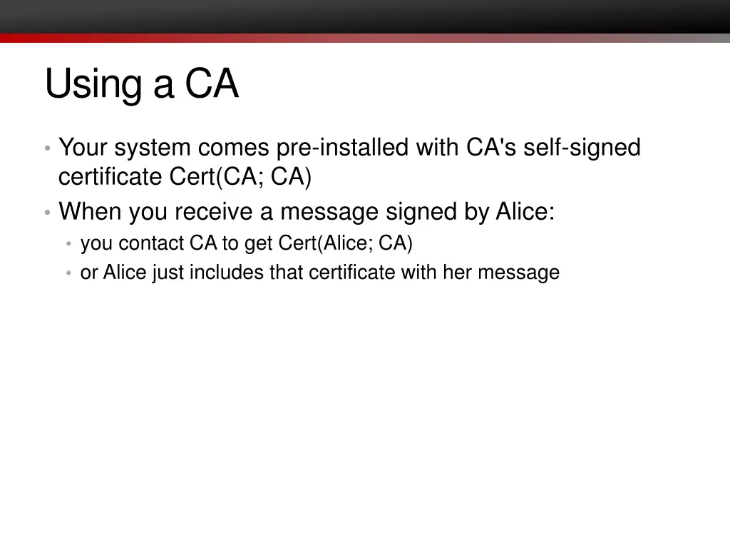 using a ca
