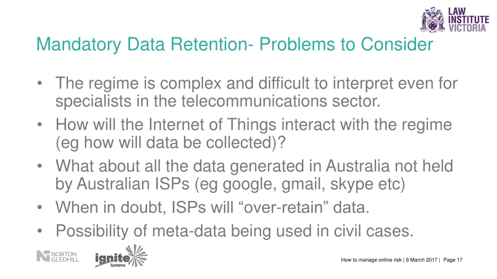 mandatory data retention problems to consider