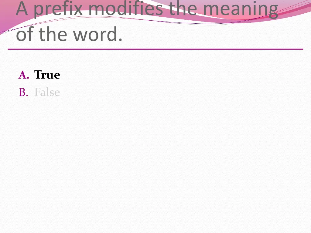 a prefix modifies the meaning of the word 1