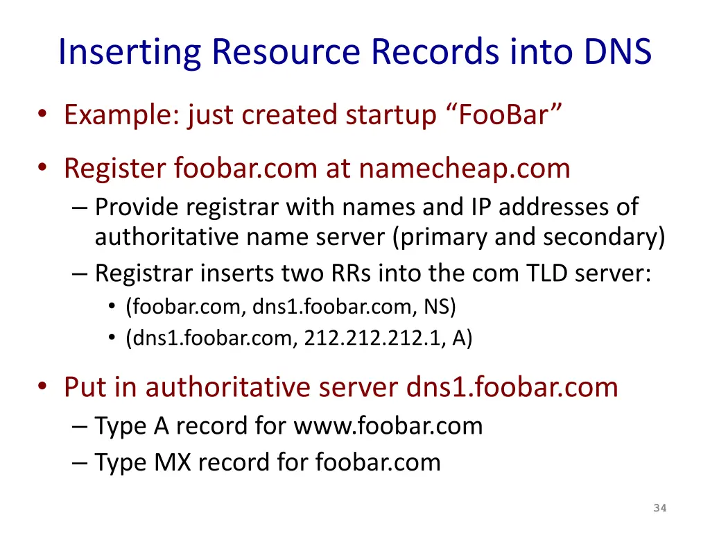 inserting resource records into dns
