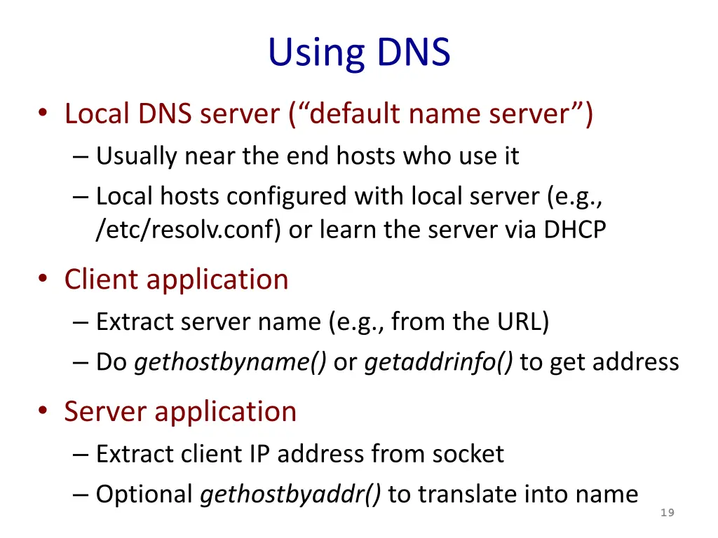 using dns