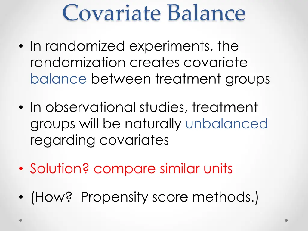 covariate balance
