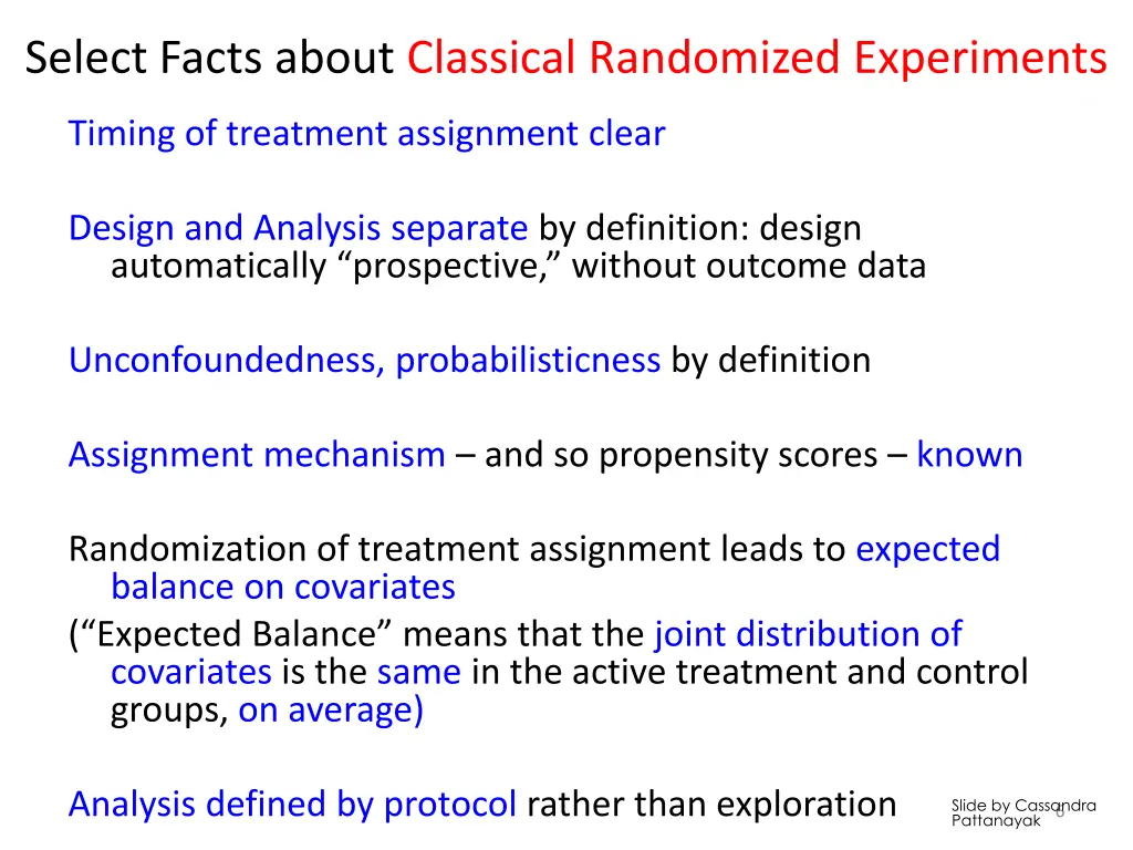 select facts about classical randomized