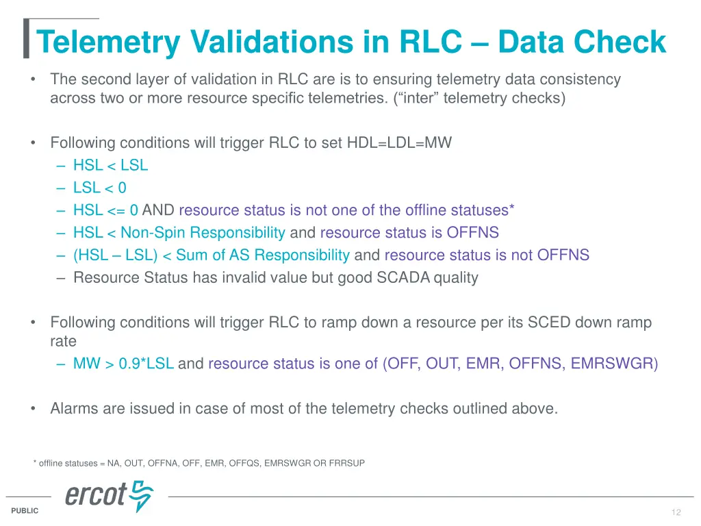 telemetry validations in rlc data check