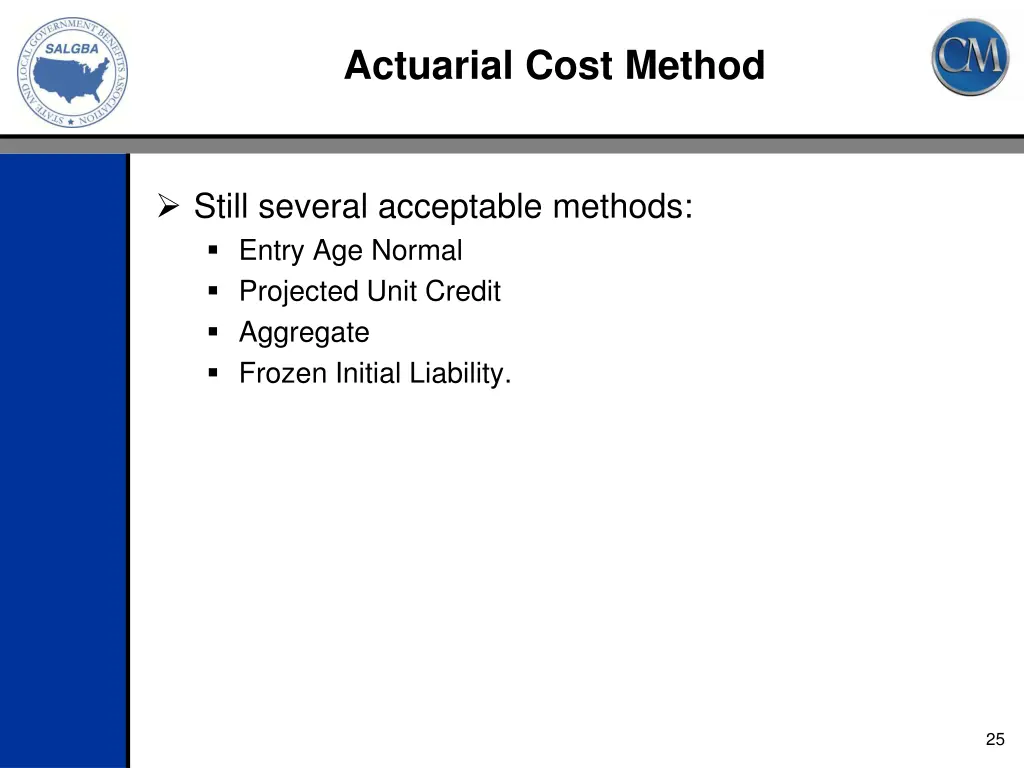 actuarial cost method