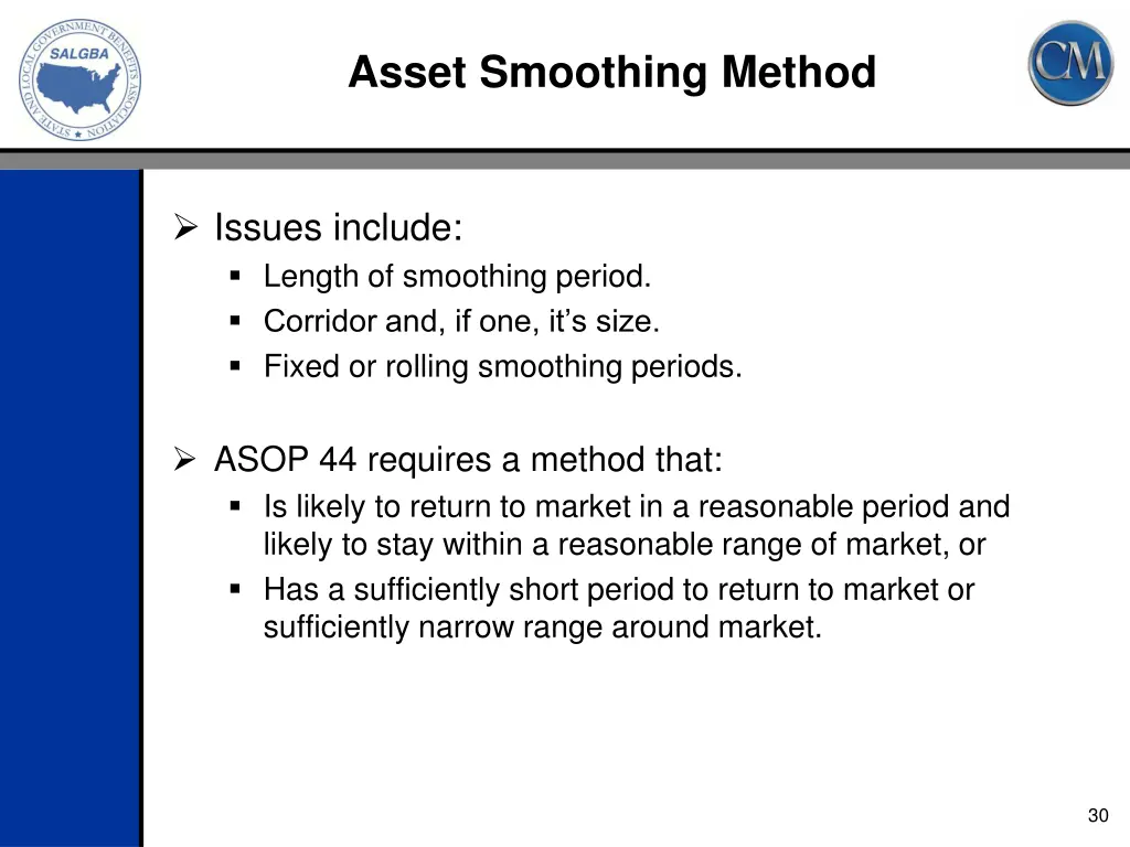 asset smoothing method
