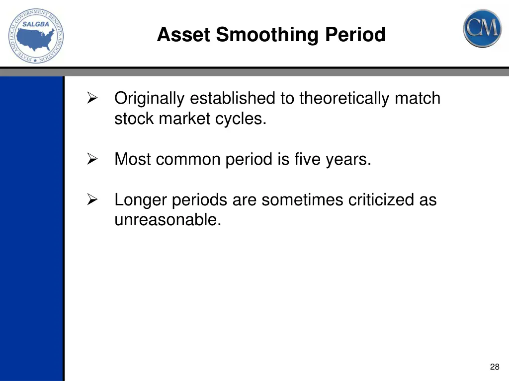 asset smoothing period