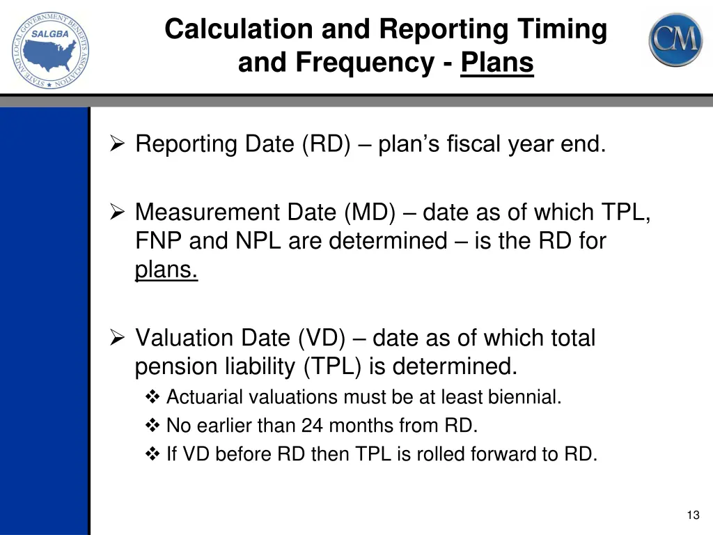 calculation and reporting timing and frequency