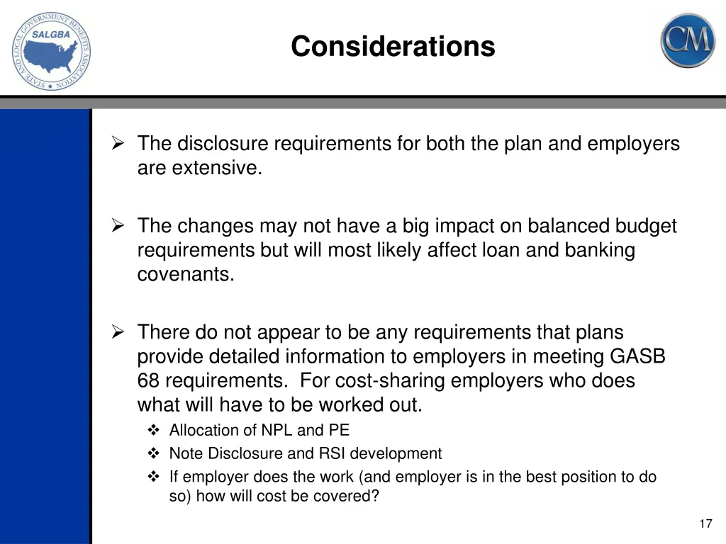 considerations
