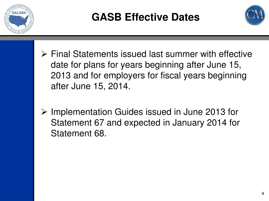gasb effective dates