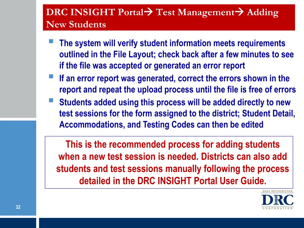drc insight portal new students 2
