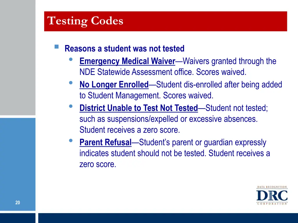 testing codes 1