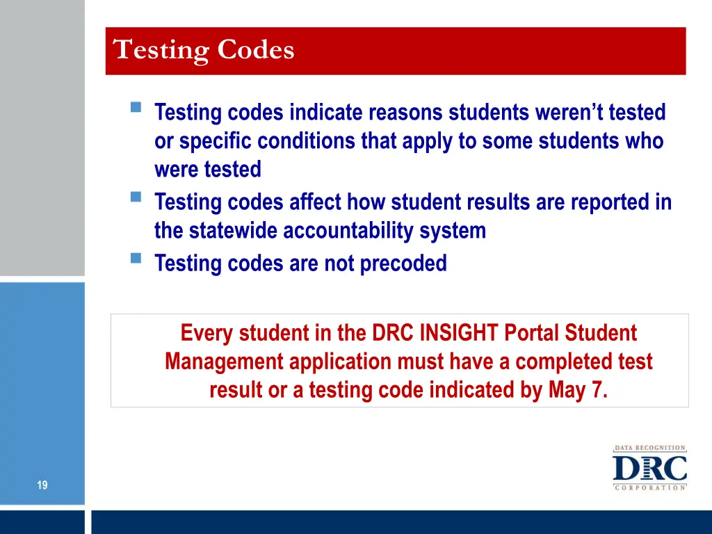 testing codes