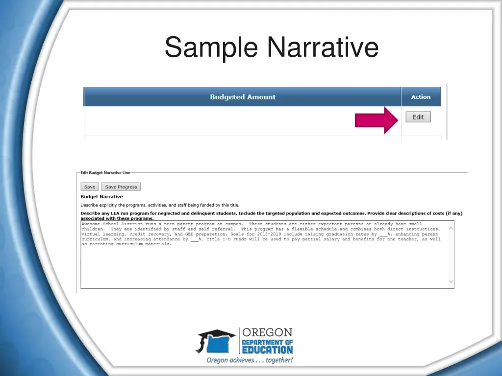 sample narrative