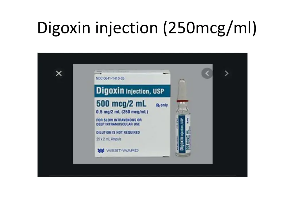 digoxin injection 250mcg ml