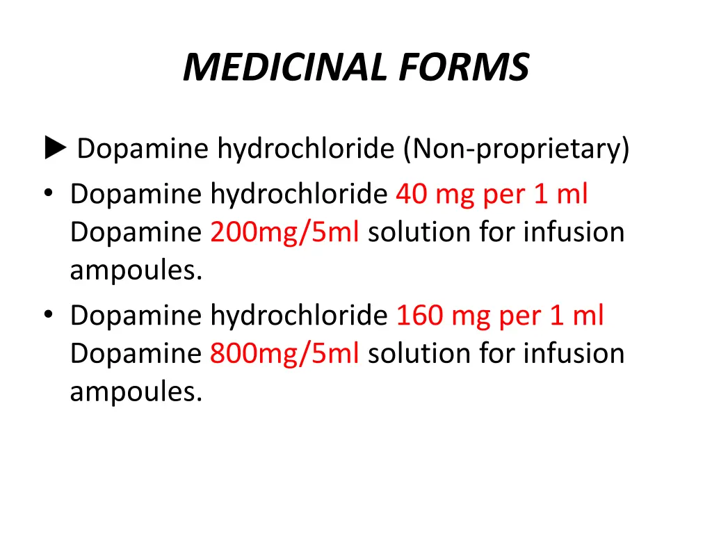 medicinal forms