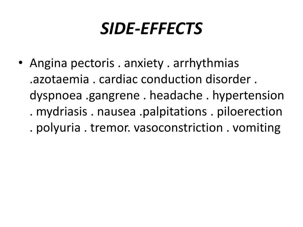 side effects