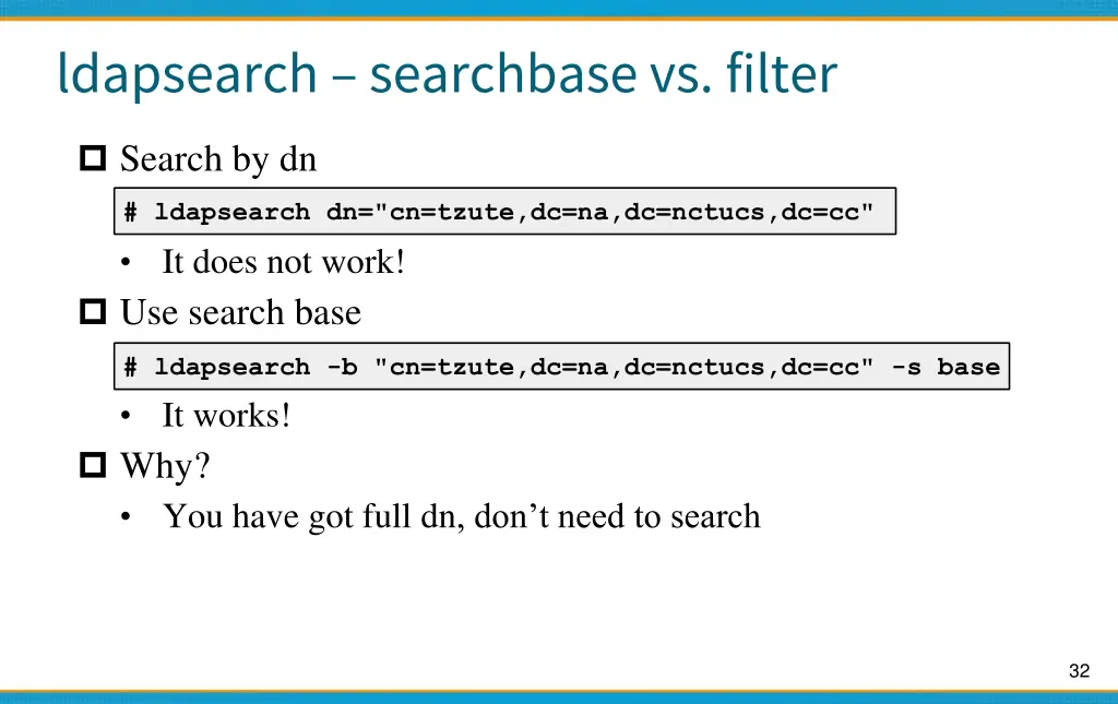 ldapsearch searchbasevs filter