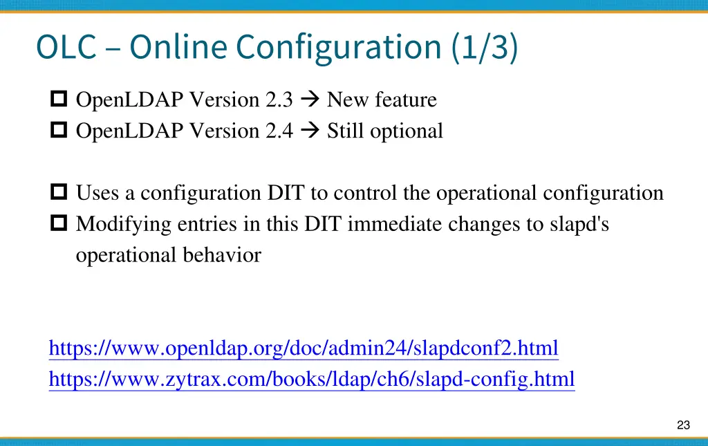 olc online configuration 1 3