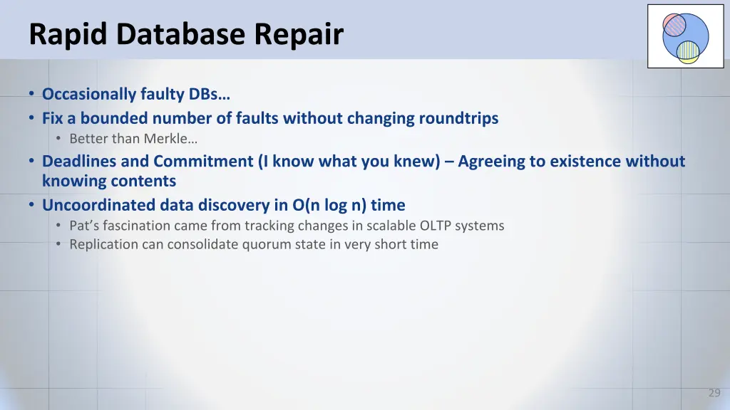 rapid database repair