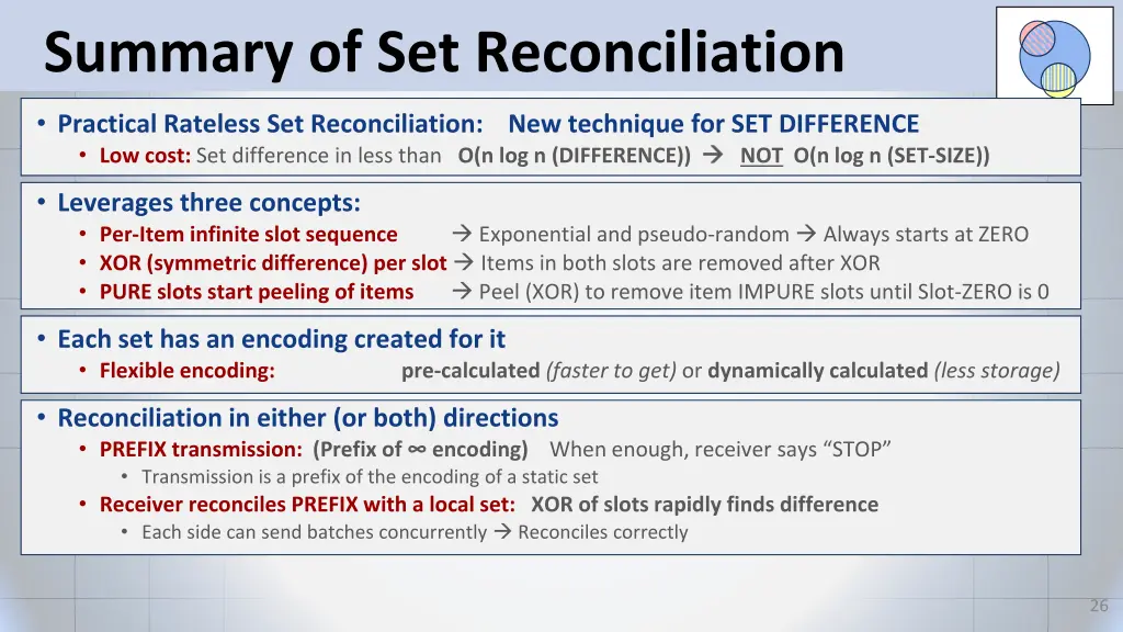 summary of set reconciliation