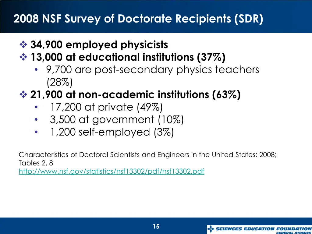 2008 nsf survey of doctorate recipients sdr