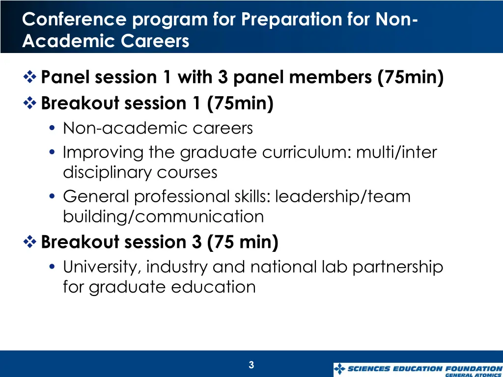 conference program for preparation