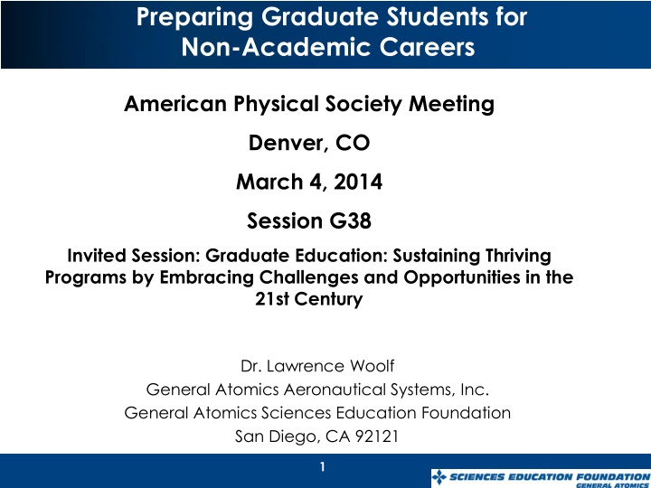 preparing graduate students for non academic