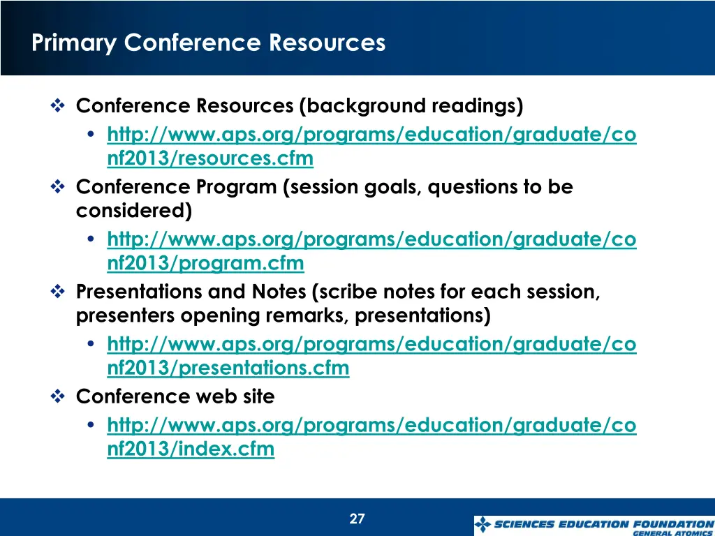 primary conference resources